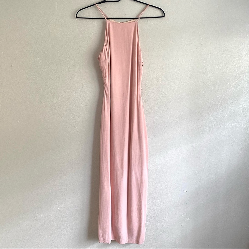 ❗️SOLD❗️Revolve Bec & Bridge Pink Lace Up Long Dress Sz 2
